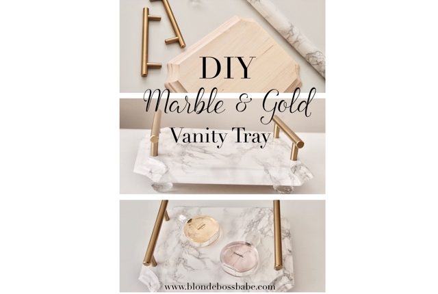 DIY Marble & Gold Vanity Tray 